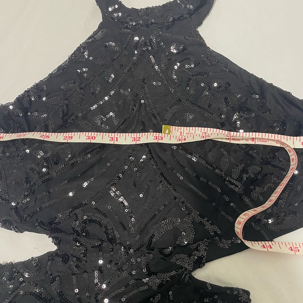 Windsor Black Halter Sequin Gown - Picture 11 of 12